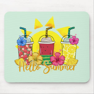 Hello Summer Vibrant Tropical Fruit Smoothie Mouse Mat