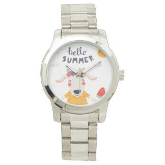 Hello summer watch - big silver bracelet