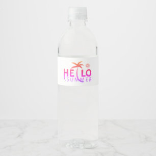 Hello Summer Water Bottle Label