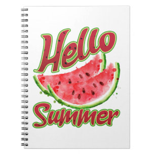 Hello Summer   Watercolor Watermelon Design Notebook