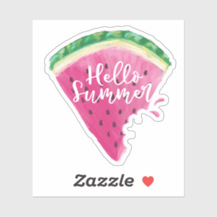 Hello Summer Watercolor Watermelon Fruit Slice