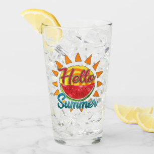 Hello Summer   Watercolor Watermelon & Vibrant Sun Glass