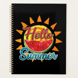 Hello Summer   Watercolor Watermelon & Vibrant Sun Planner