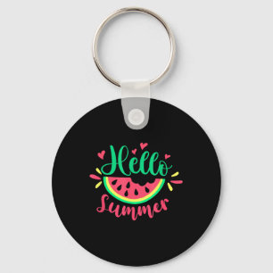 Hello Summer Watermelon Summertime Summer Vacation Key Ring