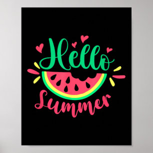 Hello Summer Watermelon Summertime Summer Vacation Poster