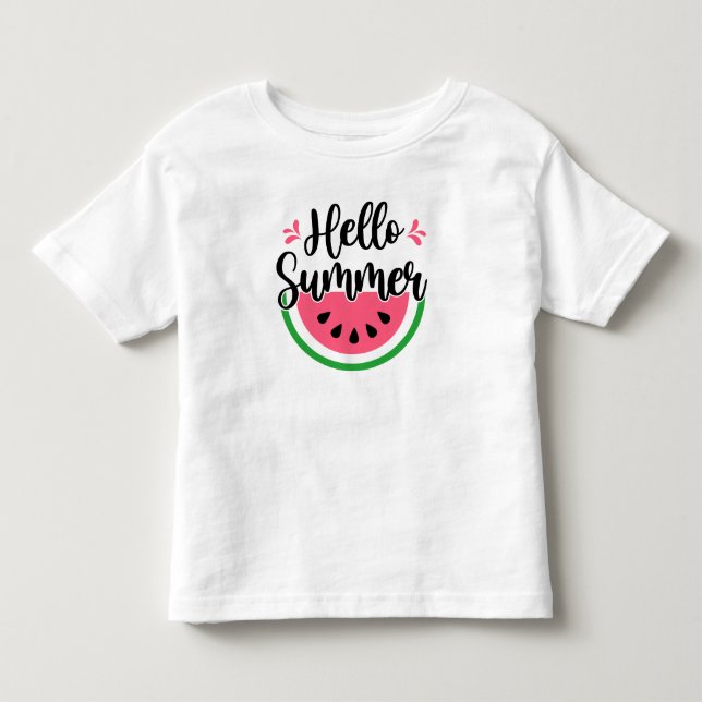 Hello Summer Watermelon Toddler T-Shirt (Front)