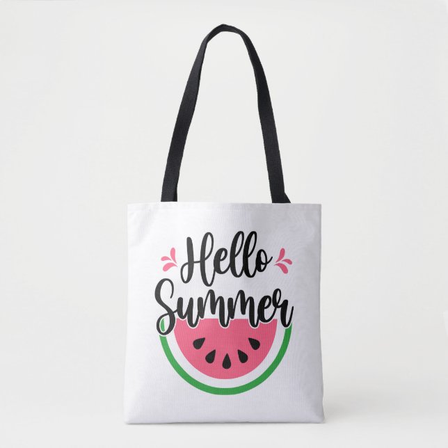 Hello Summer Watermelon  Tote Bag (Front)