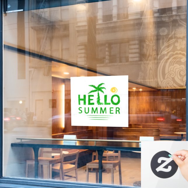 Hello Summer Window Cling (Cafe Window)
