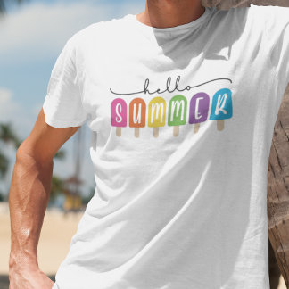 Hello Summer with Colourful Text  T-Shirt