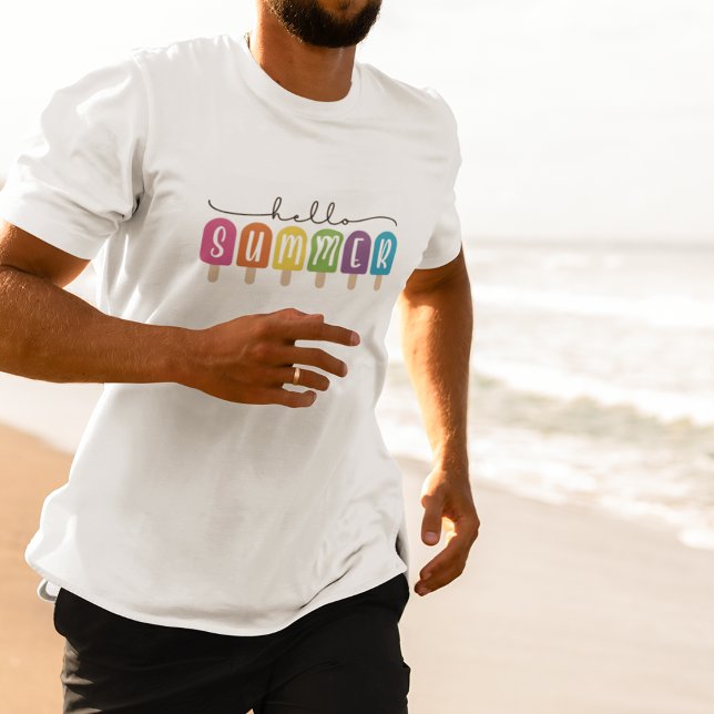 Hello Summer with Colourful Text  T-Shirt (Creator Uploaded)