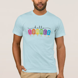 Hello Summer with Colourful Text T-Shirt