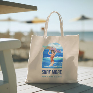 Hello Summer with typography Tropical Tote Bag