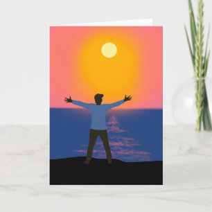 Hello Sun Magical Sunset Beach Scene Card