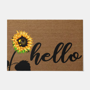 Hello Sunflower Doormat, Sunflower Quotes Mat