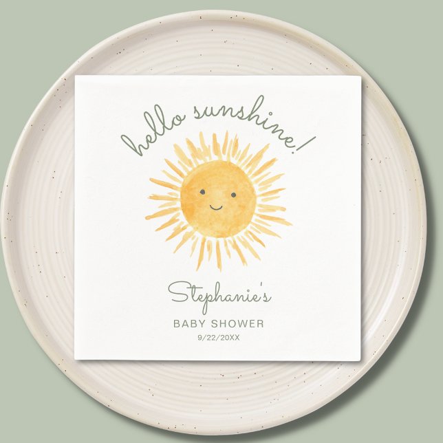 Hello Sunshine Baby Shower Napkin (Creator Uploaded)