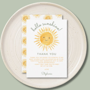 Hello Sunshine Baby Shower Thank You Card