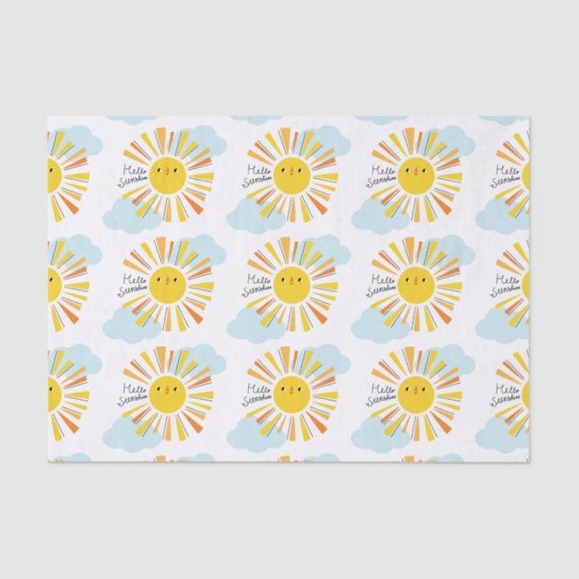Hello Sunshine Baby Shower Tissue Paper (Front)