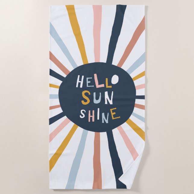 Hello Sunshine Beach Towel (Front)