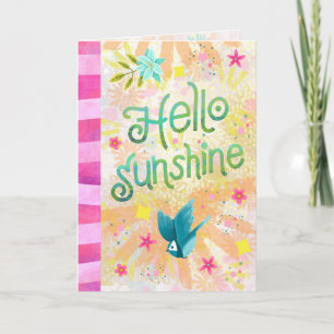 Hello Sunshine – Bright Hand Lettered Greeting Card