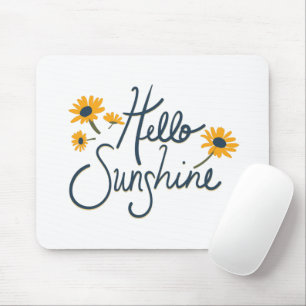 Hello Sunshine Classic Yellow Daisy Flowers Mouse Mat