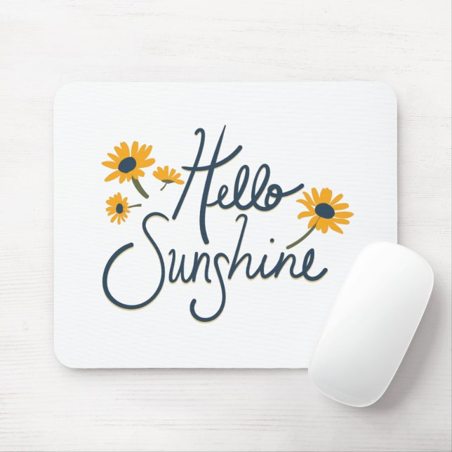 Hello Sunshine Classic Yellow Daisy Flowers Mouse Mat (With Mouse)
