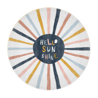 Hello Sunshine: Colourful Childish Typography Cutting Board
