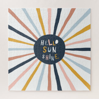 Hello Sunshine: Colourful Childish Typography Jigsaw Puzzle