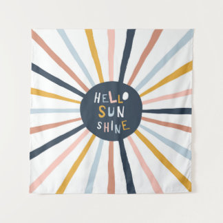 Hello Sunshine: Colourful Childish Typography Tapestry