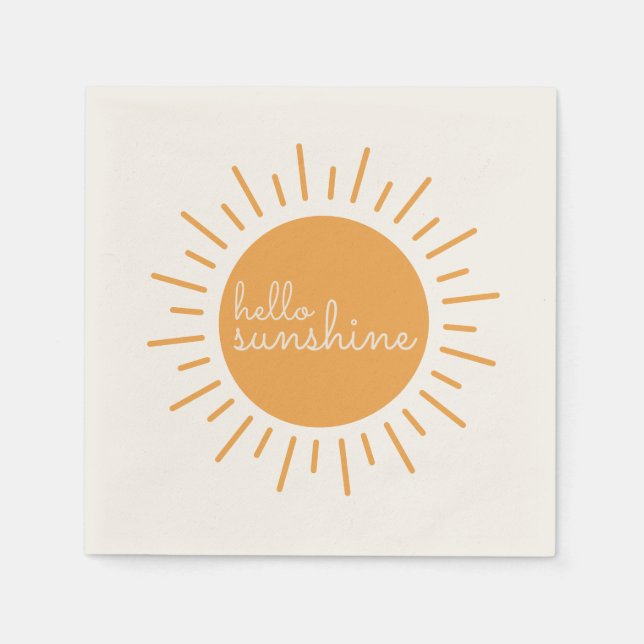 Hello sunshine cute boho shower napkins (Front)
