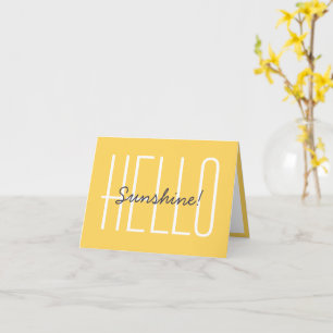 Hello Sunshine Cute Happy Yellow Typography Note Card