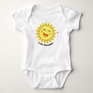 Hello Sunshine Cute Sun Doodle Positive Vibe Art Baby Bodysuit
