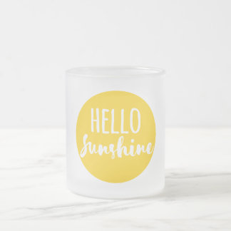 Hello Sunshine Frosted Glass Coffee Mug