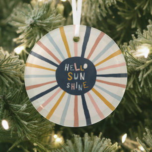 Hello Sunshine Glass Tree Decoration