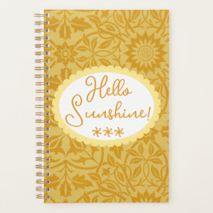 Hello Sunshine Golden Yellow Floral  Planner