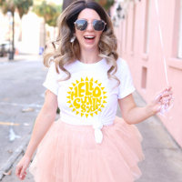 Hello Sunshine Lettering Yellow Sun Text Design