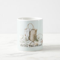 Hello Sunshine Mint Beach Shells Starfish Bag