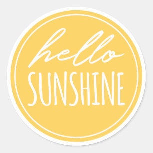 Hello Sunshine Modern Sunny Yellow Sticker