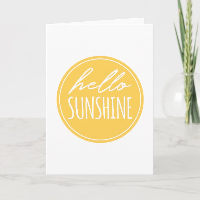 Hello Sunshine Modern Typography Greeting Card (Front)