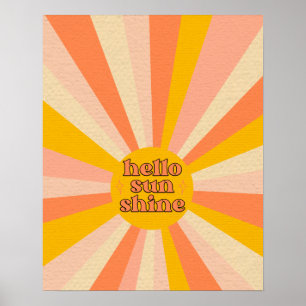 Hello Sunshine Retro Poster