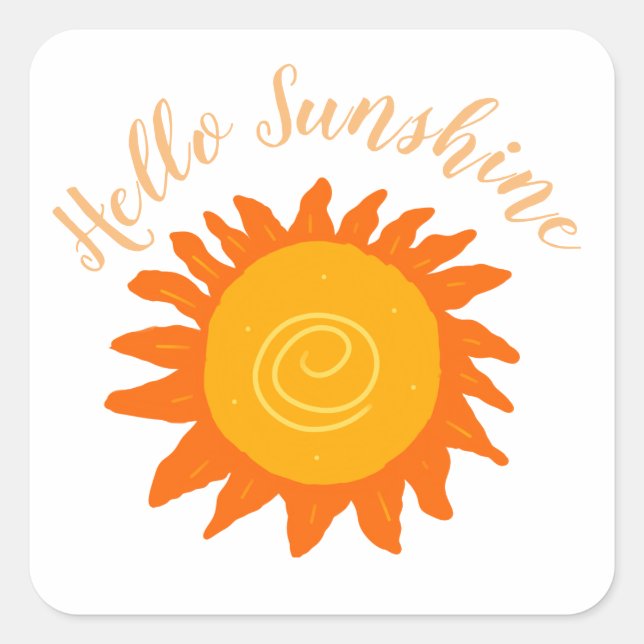 Hello Sunshine Square Sticker (Front)