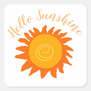 Hello Sunshine Square Sticker