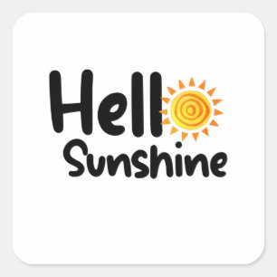 Hello Sunshine Square Sticker
