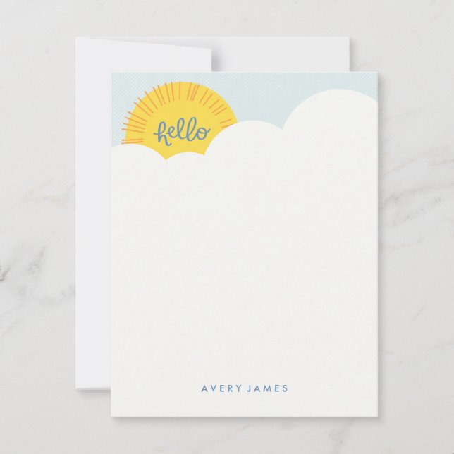 Hello Sunshine Stationery - Azure Invitation (Front)