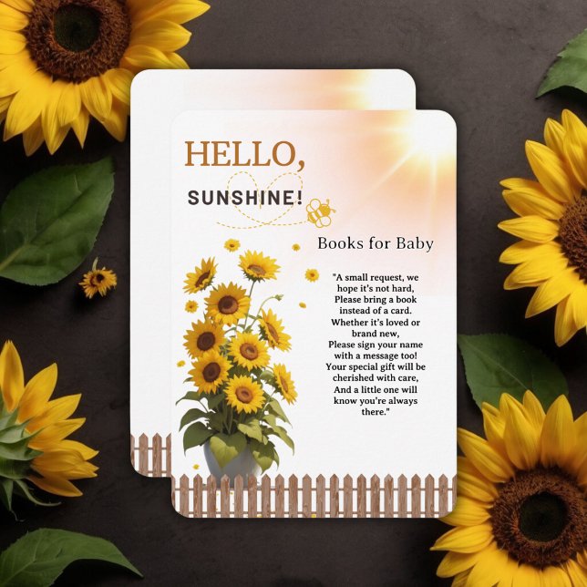 Hello Sunshine Sunflower Garden Baby Shower Enclosure Card (Creator Uploaded)