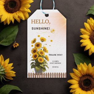 Hello Sunshine Sunflower Garden Baby Shower Gift Tags