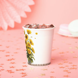 Hello Sunshine Sunflower Garden Baby Shower Paper Cups