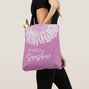 Hello Sunshine Sunflower Illustration – Cheerful Tote Bag
