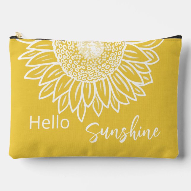 Hello Sunshine Sunflower Outdoor Pillow Accessory Pouch (Front)