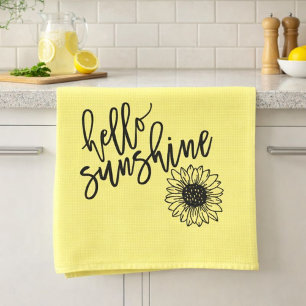 Hello Sunshine Sunflower Tea Towel