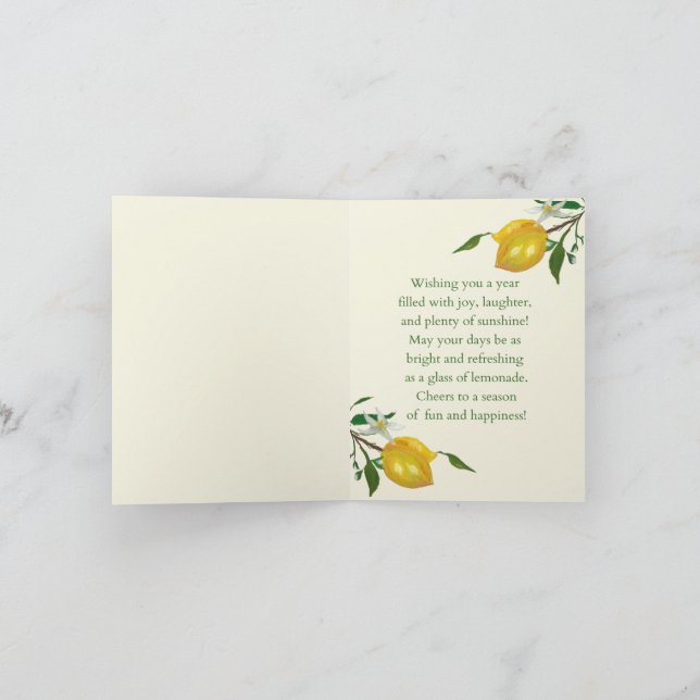 Hello Sunshine Thank You Card (Inside)